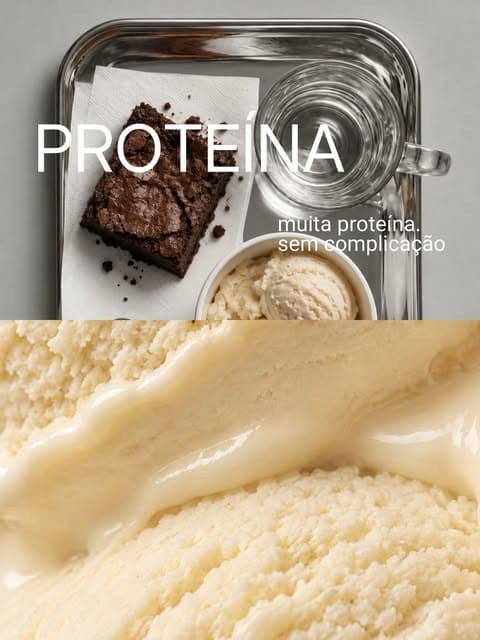 Sorvete e brownie em uma bandeja no feed da Gulo
